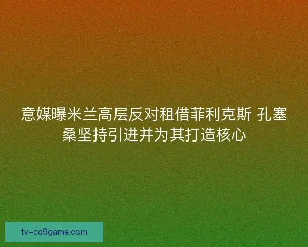 意媒曝米兰高层反对租借菲利克斯 孔塞桑坚持引进并为其打造核心